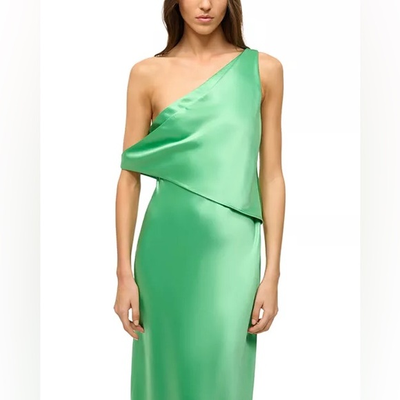 STAUD Green One-Shoulder Dress - Picture 4 of 9